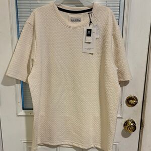 Ike Behar Men's Textured Short Sleeve Cream Tee XL